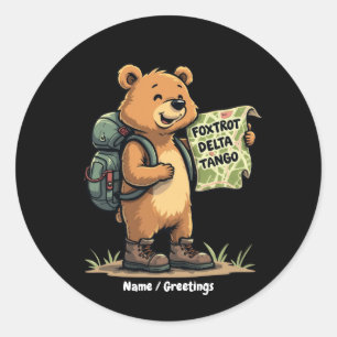 Foxdraaft Deltas Tangos Funny Beer Retro Graphic Ronde Sticker