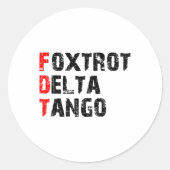 Foxdraaft Deltas Tangos-Sticker Ronde Sticker (Voorkant)