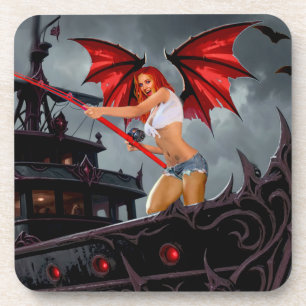 Foxella Vampire Rebel-Hoge Zeeën Bier Onderzetter