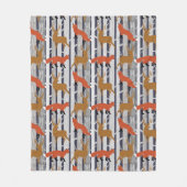 Foxes and Deer Woodland Custom Fleece Deken (Voorkant)