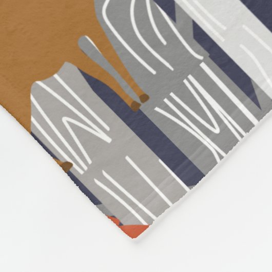 Foxes and Deer Woodland Custom Fleece Deken (Hoek)