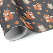 Foxes and Owl Woodland Fall Birthday Party Cadeaupapier (Rol Hoek)
