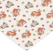 Foxes and Owl Woodland Fall Kids Birthday  Korte Tafelloper (Hoek)