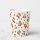 Foxes and Owl Woodland Fall Kids Birthday Papieren Bekers (Achterkant)
