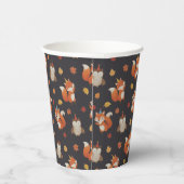 Foxes and Owl Woodland Fall Kids Birthday Papieren Bekers (Rechts)