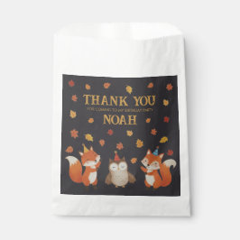 Foxes and Owl Woodland Fall Kids Birthday Party Bedankzakje