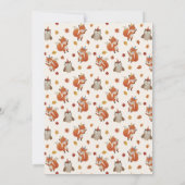 Foxes and Owl Woodland Fall Kids Birthday Party Kaart (Achterkant)