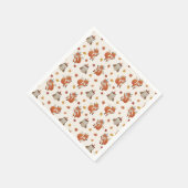 Foxes and Owl Woodland Fall Kids Birthday Party Servet (Hoek)