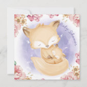 Foxes Baby shower Invitation Feestdagenkaart (Voorkant)