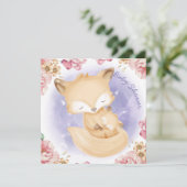 Foxes Baby shower Invitation Feestdagenkaart (Staand voorkant)