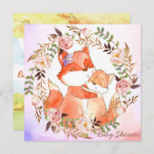 Foxes Baby shower Invitation Feestdagenkaart (Voorkant / Achterkant)