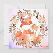 Foxes Baby shower Invitation Feestdagenkaart (Voorkant)