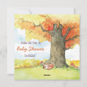 Foxes Baby shower Invitation Feestdagenkaart (Achterkant)