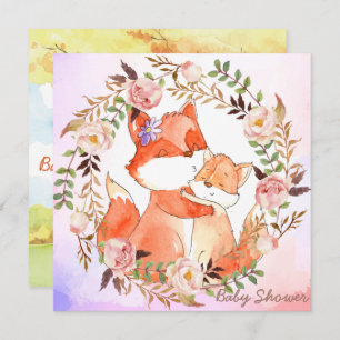 Foxes Baby shower Invitation Feestdagenkaart