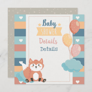 Foxes Baby shower Invitation Feestdagenkaart