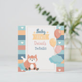 Foxes Baby shower Invitation Kaart (Staand voorkant)