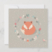 Foxes Baby shower Invitation Kaart (Achterkant)