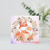 Foxes Baby shower Invitation Kaart (Staand voorkant)
