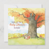 Foxes Baby shower Invitation Kaart (Achterkant)