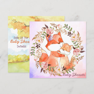 Foxes Baby shower Invitation Kaart