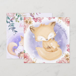 Foxes Baby shower Invitation Kaart