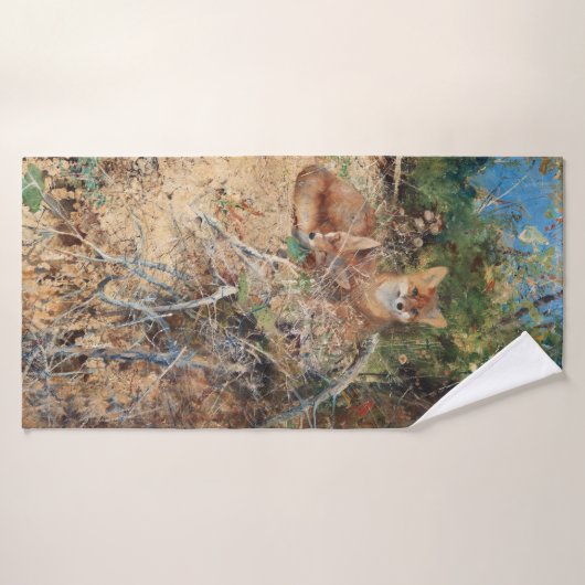 Foxes, Bruno Liljefors Badhanddoek (Badhanddoek)