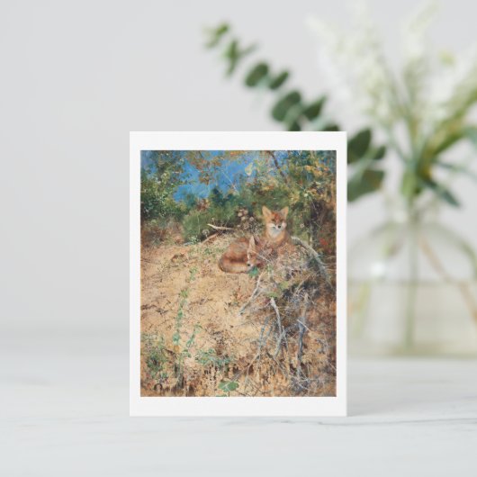 Foxes, Bruno Liljefors Briefkaart (Staand voorkant)