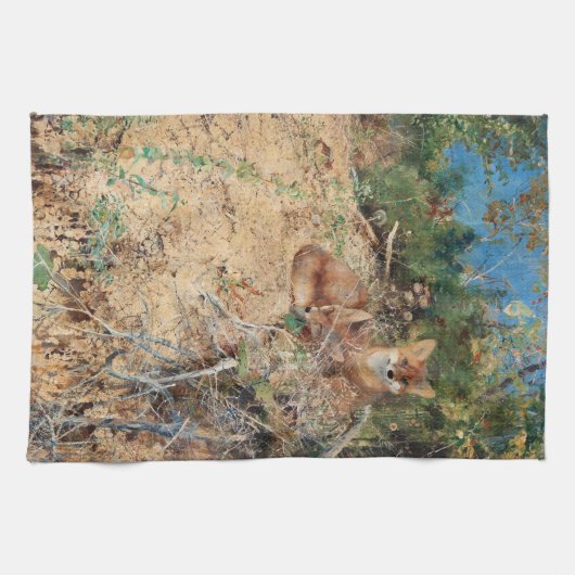 Foxes, Bruno Liljefors Theedoek (Horizontaal)