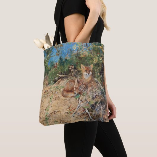 Foxes, Bruno Liljefors Tote Bag (Dichtbij)