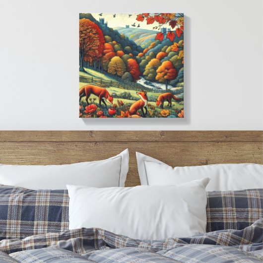 Foxes Canvas Afdruk (Insitu (Slaapkamer))