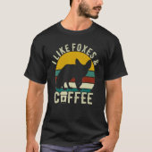 Foxes & Coffee Funny Retro Foxes th T-shirt (Voorkant)