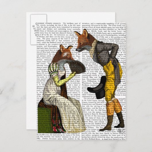 Foxes Couring Briefkaart (Voorkant / Achterkant)