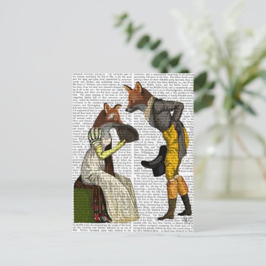 Foxes Couring Briefkaart (Staand voorkant)