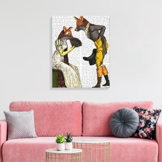 Foxes Couring Canvas Afdruk (Insitu (Woonkamer))
