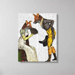 Foxes Couring Canvas Afdruk