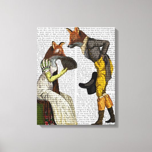 Foxes Couring Canvas Afdruk (Voorkant)
