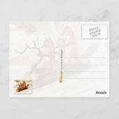 Foxes die door de sneeuw op een logboek lopen briefkaart (Achterkant)