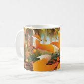 Foxes die spelen in het herfstbos koffiemok (Voorkant links)