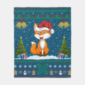 Foxes Dierenvriend Xmas Gift Ugly Fox Kerstmis Fleece Deken (Voorkant)