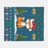 Foxes Dierenvriend Xmas Gift Ugly Fox Kerstmis Fleece Deken (Voorkant (Horizontaal))