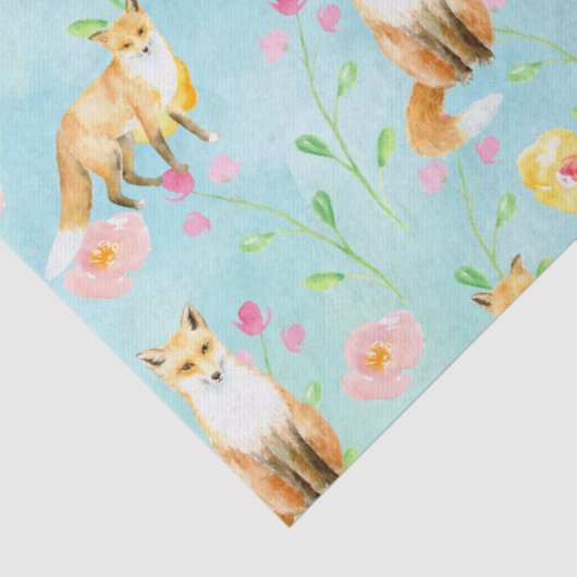 Foxes en bloemen tissuepapier (Detail)