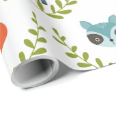 Foxes en deers op groen leed cadeaupapier (Rol Hoek)