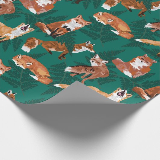 Foxes en Ferns Cadeaupapier (Hoek)