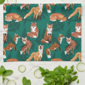 Foxes en Ferns Theedoek (Gevouwen)