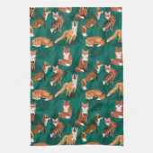 Foxes en Ferns Theedoek (Verticaal)