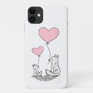 Foxes en hartballonnen Hoesje-mais iPhone 11 Case-Mate iPhone Case