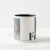 Foxes. Fox in sneeuw. Tweekleurige Koffiemok (Center)