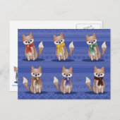 Foxes in Briefkaarten van handschoenen (Voorkant / Achterkant)