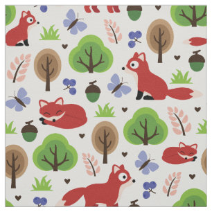 Foxes in het eikenbos stof