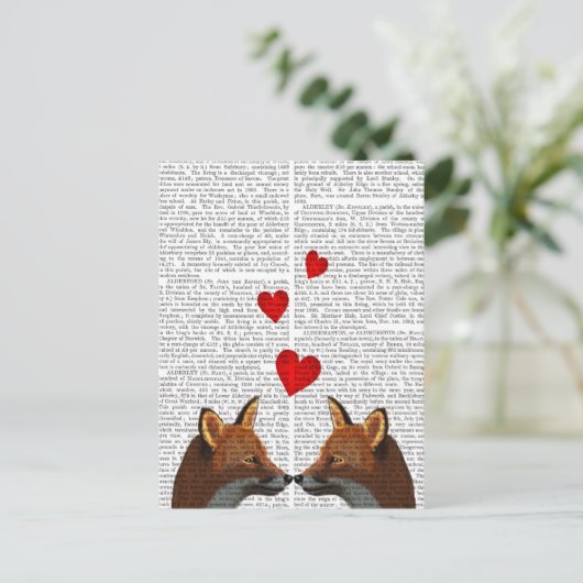 Foxes in Love Briefkaart (Staand voorkant)
